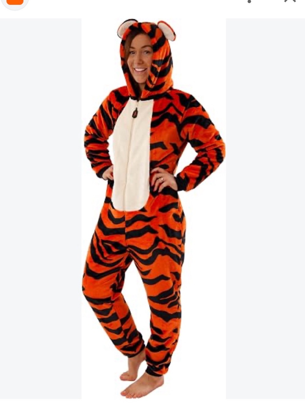 Disney Orange and Black Tiger Hooded One-Piece Bodysuit